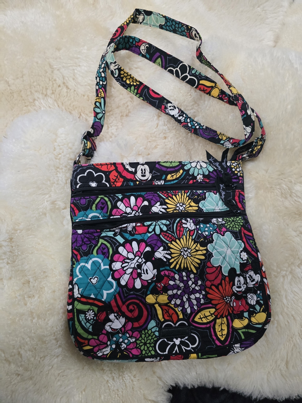 Floral Disney Multi-Color Crossbody Shoulder Bag With Wallet.